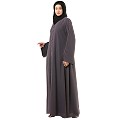 Front open premium CEY fabric abaya- Dark Grey